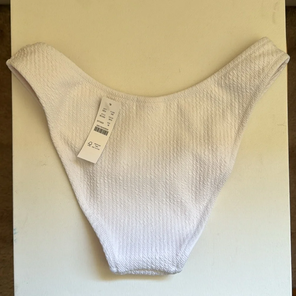 J. Crew Swimsuit Ribbed Curved Low Waist Cheeky Bikini Bottom NEW BC050